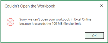 Couldn't open the workbook